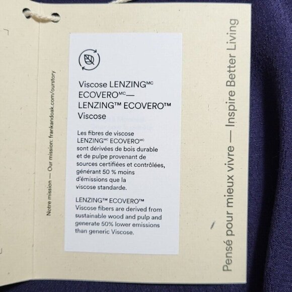 Frank And Oak Women's Blouse Size XS/XL Blue Short Sleeve Fluid Camp Collar - Picture 9 of 11